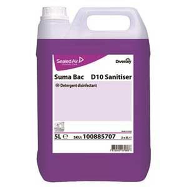 2x5lt D10 Suma Bac Sanitiser Detergent Disinfectant Conc.
