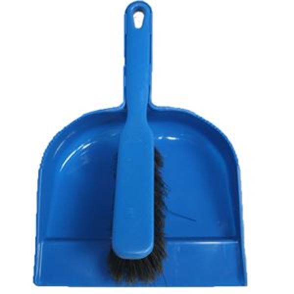 Plastic Dustpan & Brush  Soft  Blue
