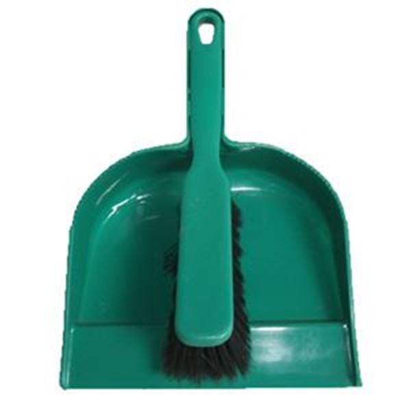 Plastic Dustpan & Brush  Soft Green