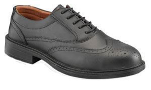 Black Brogue Shoes c/w Steel Midsole - Size 10