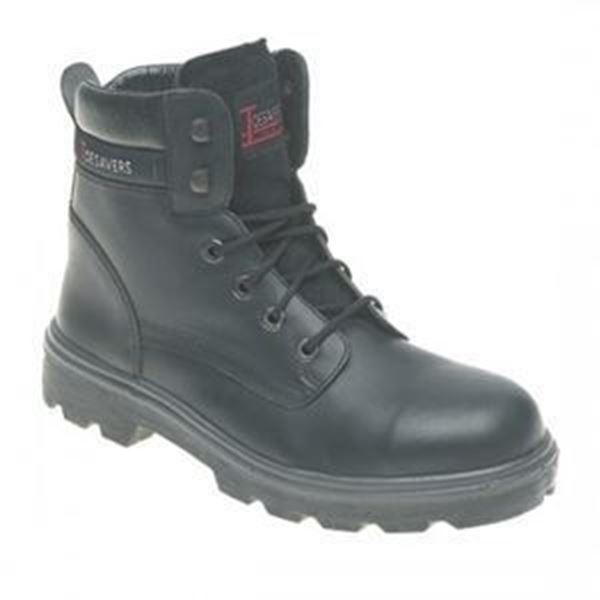 TOESAVERS BLACK LEATHER S3 SAFETY BOOT SIZE 4