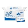 Scott® Control™ Flushable Folded Hand Towels 6659 - 15 packs x 300 white, 1 ply sheets.