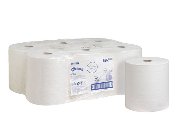 Kleenex® Ultra™ Hand Towel Roll 6765 - 6 x 130m white, 2 ply rolls
