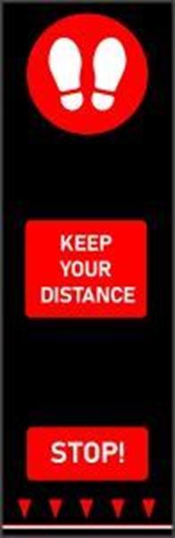 Keep Your Distance Footprint Mat - Red