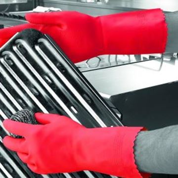Picture of Optima Mweight Latex Household Glove - Red