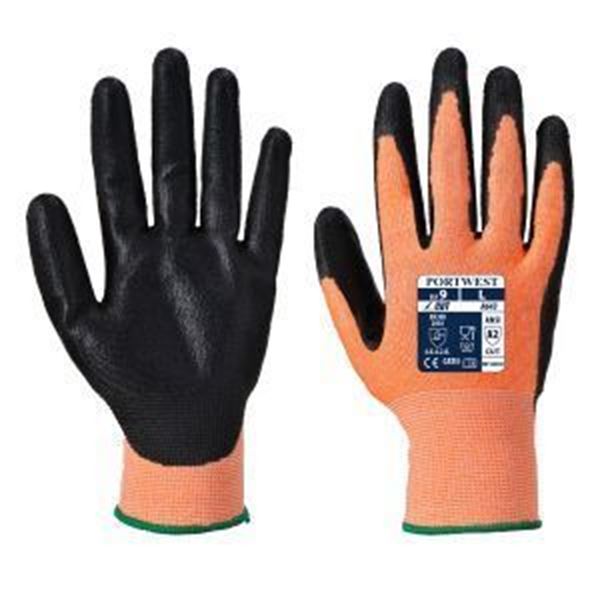 Picture of Amber Cut A2 Nitrile Foam Glove - Orange/Black Medium 8