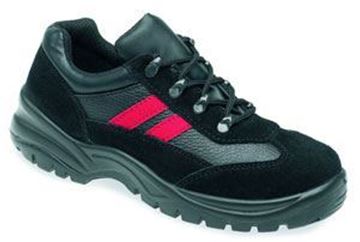 Picture of Leather Safety Trainer Shoe - Black/Red size 6