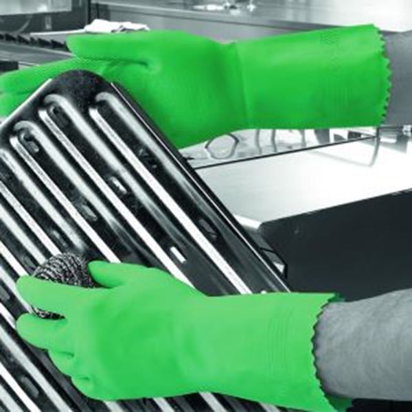 Picture of Optima Mweight Latex Household Glove - Green
