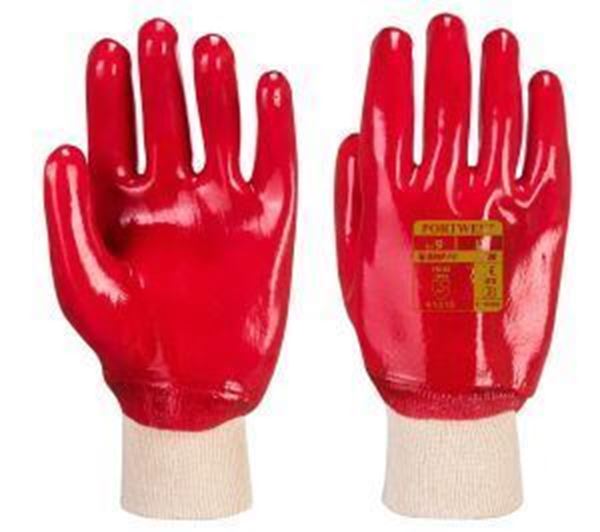 PVC Knitwrist Glove - Red Medium/Size 8