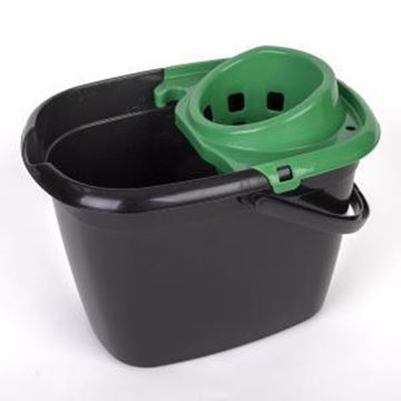 14lt Economy Mop Bucket with Green Coloured Wringer