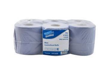 Clean & Clever PB2 2ply C/Feed Rolls 6x150m - Blue