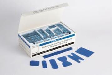 x100 Sterochef Assorted Detectable Plasters - Blue