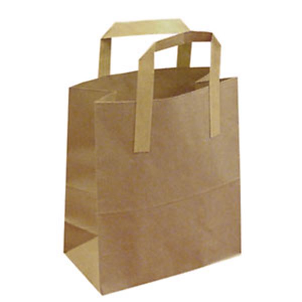Picture of x250 Kraft Carrier Bags - Large 24x14x30cm WxDxH