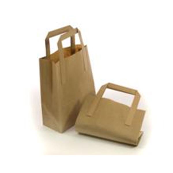 Picture of x250 Kraft Carrier Bags - Small 18x8.5x22cm WxDxH