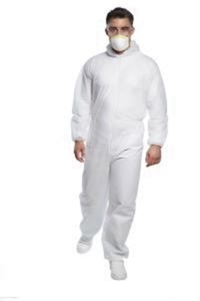 Picture of Disposable Coverall Hooded PP40g - White