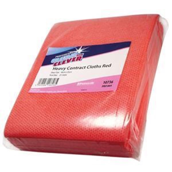 Clean & Clever Heavyweight CONTRACT Cloths 48x39cm - Red