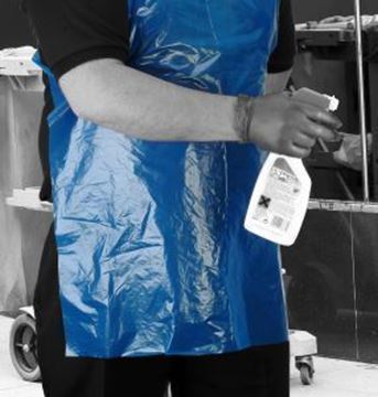 x100 Disposable Aprons 27x42" Flat Pack - Blue