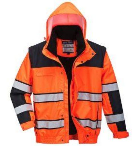 Picture of Hi Vis 3in1 Contast Winer Bomber Jacket - Orange