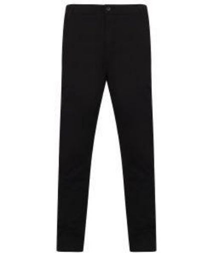 Picture of Henbury Stretch Chinos Trouser Rrgular Leg - Black