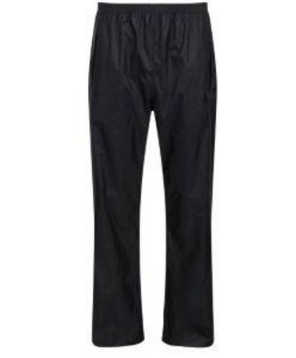 Picture of Mens Regatta Pro Pack Away Waterproof Trousers  -Black