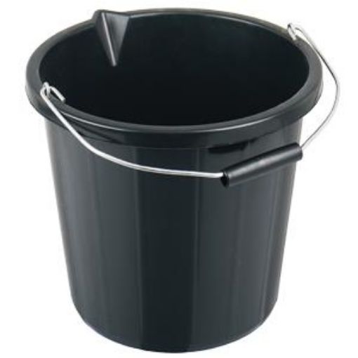 Picture of 3gal Plastic Bucket Wire Handle - Black