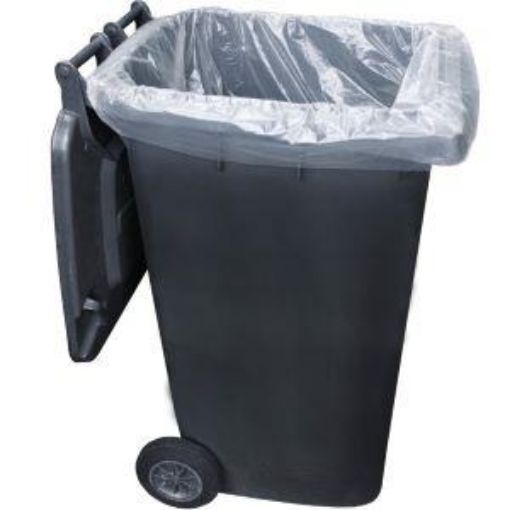 Picture of x50 Clear Wheelie Bin Liner MDuty 27x47x52" 