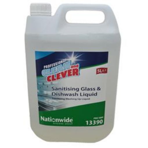 Picture of Clean & Clever Sanitising Glass & Dishwash Liquid (5lt)