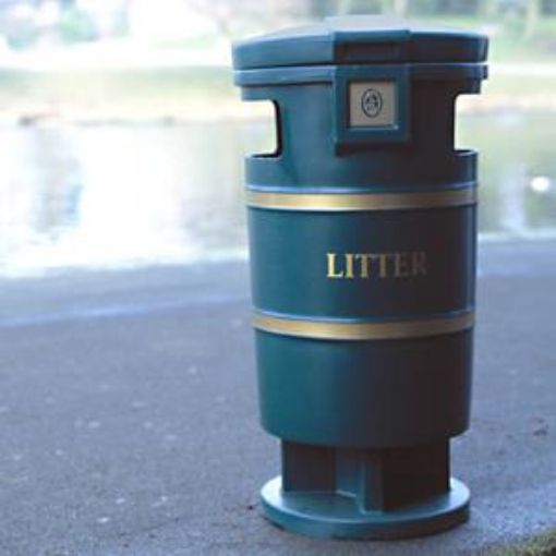 Picture of 94lt Squire Plastic Litter Bin - Green 
