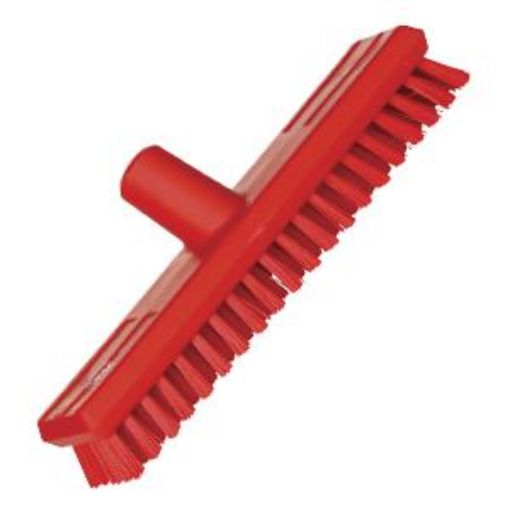 Picture of 27cm/ 11" Vikan Deck Scrub Waterfed Stiff - Red