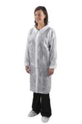 Picture of Visitors Coat Non-Woven Velcro Fastening - White Medium 