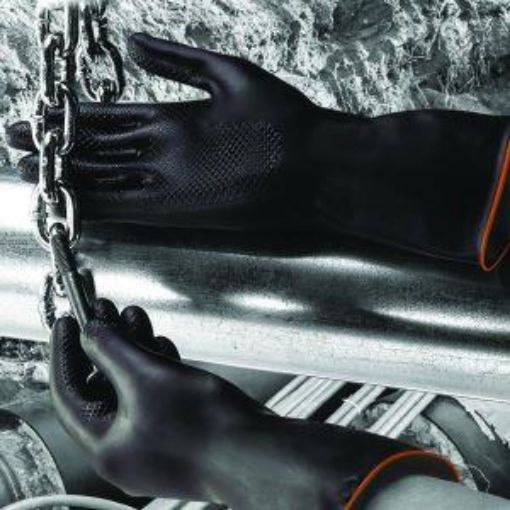 Picture of Jet Heavyweight Latex Chem Resistant Glove - Black Large/8-8.5
 
