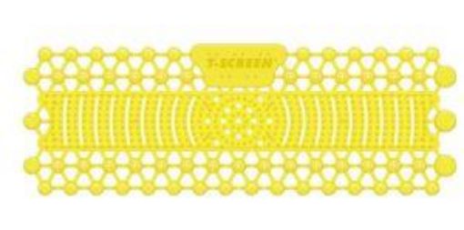 Picture of T-Screen® Trough Urinal Mat with Bubble & Bristles 30 day - Citrus Mango Yellow