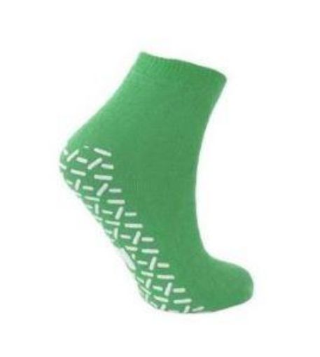 Picture of (48) Single Tread Fall Prevention Socks - Green Medium 