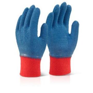 Show details for Latex Coated Cotton Knitwrist Gripper Glove - Blue XLarge  Picture of Latex Coated Cotton Knitwrist Gripper Glove - Blue XLarge