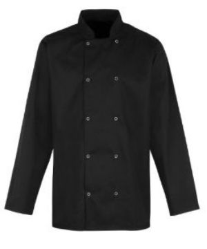 Show details for Unisex Chefs Stud Jacket Long Sleeve - Black Picture of Unisex Chefs Stud Jacket Long Sleeve - Black