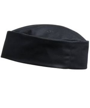 Show details for Premier Turn Up Chefs Skull Cap (Double Band) - Black Picture of Premier Turn Up Chefs Skull Cap (Double Band) - Black