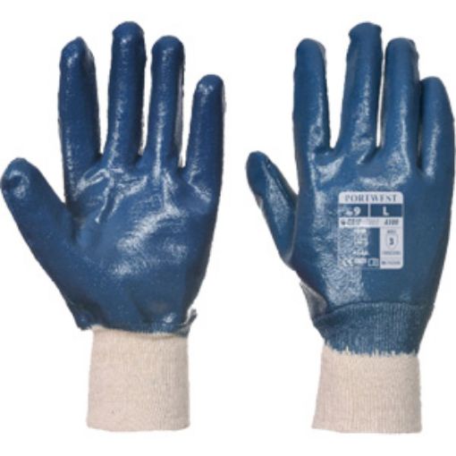 Picture of Nitrile Heavy Fully Coated Knitwrist Glove - Blue