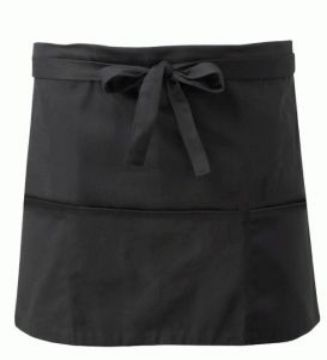 Show details for Short Waist Apron 3 Pockets PCotton - Black Picture of Short Waist Apron 3 Pockets PCotton - Black