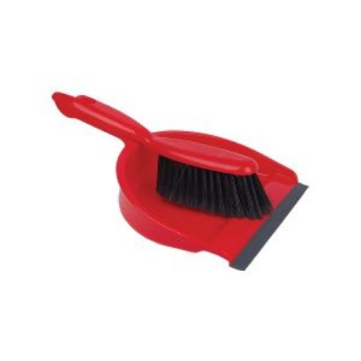 Picture of Dustpan & Brush Set Economy Soft - Red