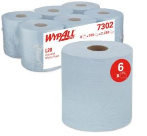 Picture of 7302 WypAll® L20 Industrial 2ply C/Feed 6x380sh - Blue