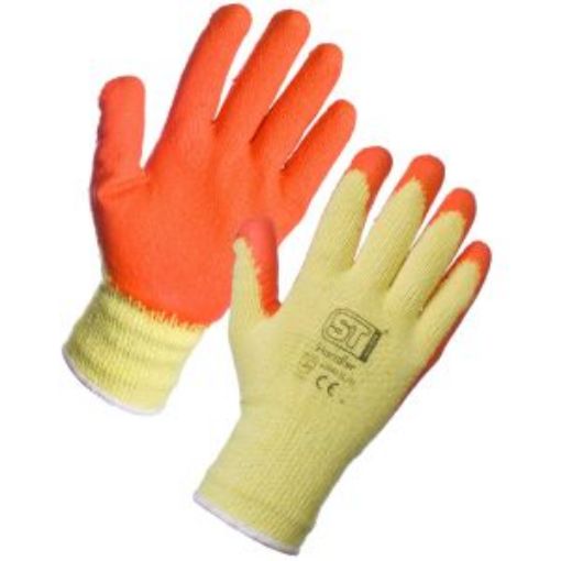 Picture of Latex Grip Polycotton Glove - Orange/Yellow