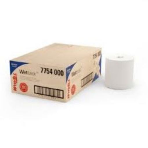 Picture of 7754 Kimtech Wettask White Wipes for Disinfectants / Sanitisers 6 Rolls x250 sheets 