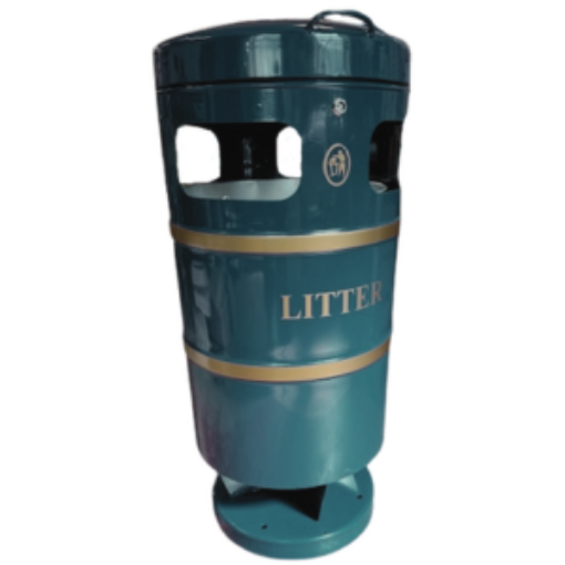 Picture of 94lt Knight Closed Top Litter Bin - Green 