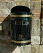 Picture of 40lt Knight DOME Top Litter Bin Wall Mounted - Black