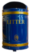Picture of 40lt Knight DOME Top Litter Bin Post Mounted - Blue