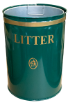 Picture of 40lt Knight OPEN Top Litter Bin Post Mounted - Green