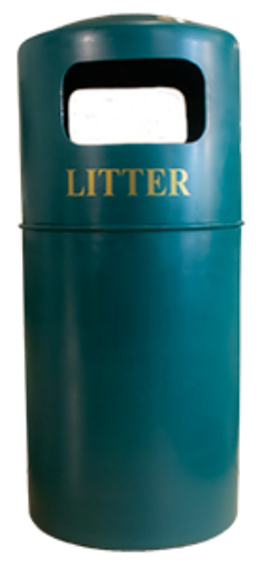 Picture of 100lt Duke Free Standing Polyethelyne Litter Bin - Green