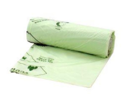 Picture of 80lt Green Compostable Waste Sacks (Rolls of 10) 182x725x850mm (400 sacks/Case)