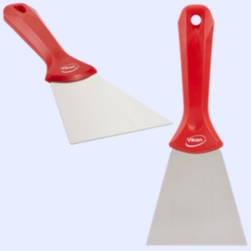 Picture of 10cm Vikan Hand Scraper Stainless Steel - Red 
