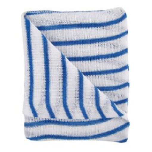 Picture of (10) Knitted Dishcloth 40x30cm - Blue Stripe